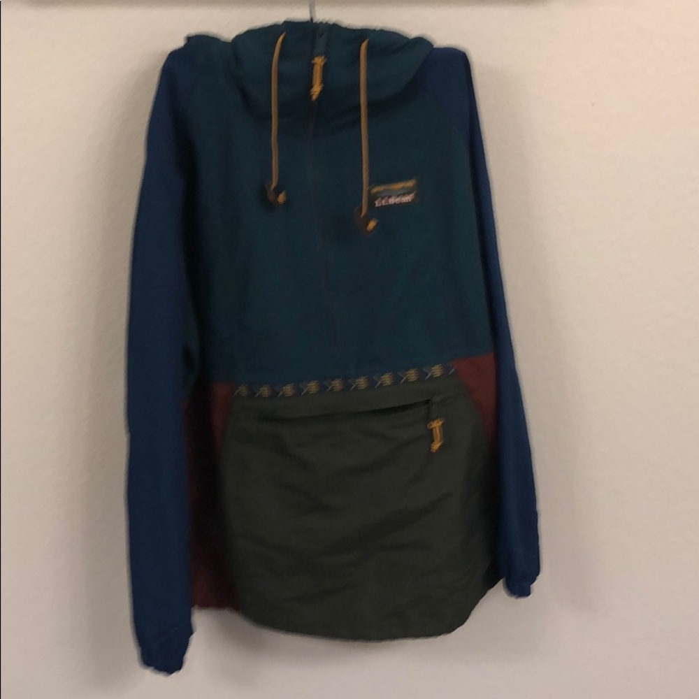 LL Bean Multi Colored Rain Jacket M